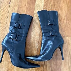 Vintage Charles David Black Heeled Boots - Style “Butane” Size Women’s 8.